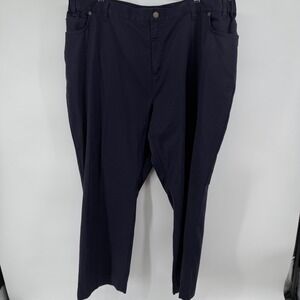 Lands End Women's Navy Blue Classic Fit Straight Leg Pants‎ Size 22W